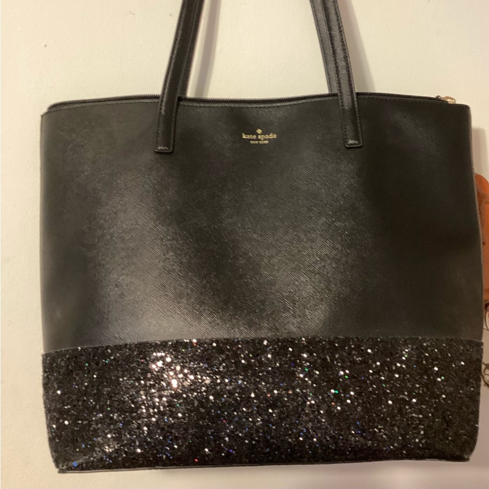 Kate spade black sparkle glitter handbag